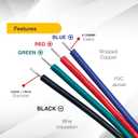 5 x 24 AWG Electrical Wire 25 FT RGB Extension Cable 12V/24V DC Tinned Copper Wire for LED Strips and Indoor Electrical Connections