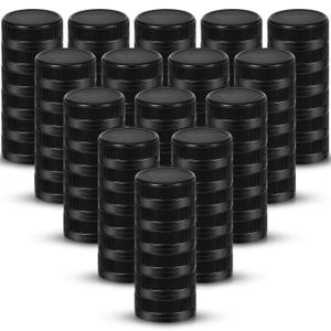 100 Pcs Caps for Empty Juice Bottles, Tamper Seal Lids 38 mm Plastic Bottle Caps Container Lids Bottle Caps for Crafts DIY, 4, 8,12, 16, and 32 oz Container(Black)