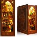 3D DIY Book Nook Kit - DIY Miniature House Kit for Adults, Teens and Beginners, Dollhouse Booknook Library Tiny House Bookshelf Decor 3D Wooden Puzzle, Mini Library of Books Model Build Gift