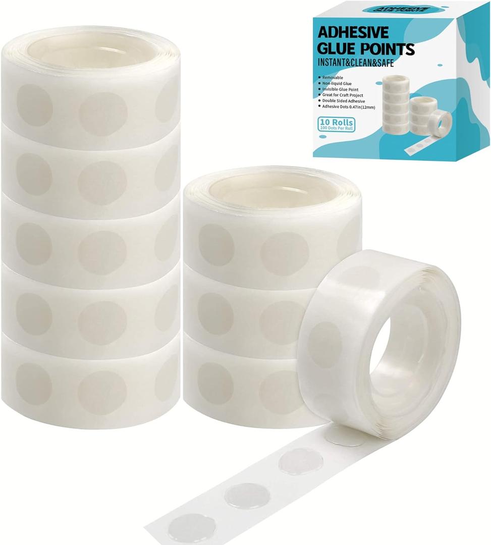1000pcs Glue Point Clear Balloon Glue Removable Adhesive Dots Double Sided Dots of Glue Tape for Balloons Craft Glue Points Dots Sticky Dots or Wedding Decoration