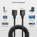 Cable Matters 48Gbps 8K HDMI Coiled Cable 1-3ft with 8K@60Hz, 4K@240Hz and HDR Support, HDMI Cable Coiled for PS5, Xbox Series X/S, RTX4080/4090, RX 7800/7900, Apple TV, and More