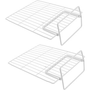 Cabilock 2pcs Refrigerator Compartment Rack Cooler Divider Partition Shelf Multifunctional Household Refrigerator Divider Separators for Refrigerator Freezer Organizing Separator Iron White
