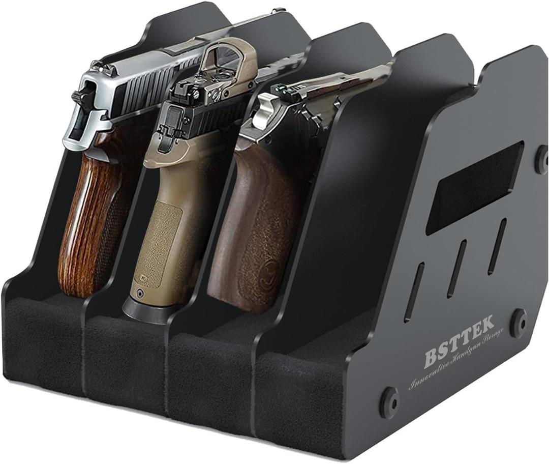 Foam Pistol Rack for Gun Safe | Gun Cabinet Accessories | Storage Organizer Revolver Firearm Handgun Rack Stand Display Holder (4 Standards)