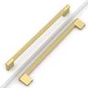Coinkoly 6 Pack 10"(254mm) Gold Handles for Cabinets Kitchen Cabinet Pulls Knurled Cabinet Hardware Drawer Pulls for Cupboard