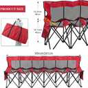 Kigley Folding Soccer Bench Chair Portable Team Sports Sideline Bench for Football Camp Travel Events Outdoor Seating with Storage Bag(Mesh Seat,Red,6 Seats)
