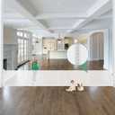 Reinforced 195 Inch Extra Wide Retractable Baby Gate Extra Long Dog Gate with Support Rods  Prevent Crawling Under, 16 Feet Mesh Baby Gate Retractable Gate Outdoor/Indoor Retractable Pet Gate, White