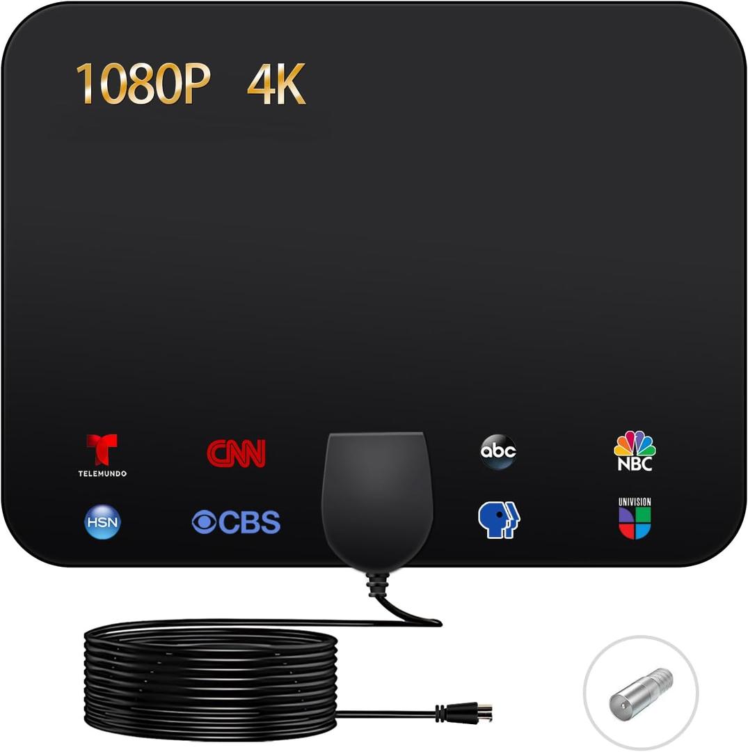 TV Antennas, HD Digital Antenna for Smart TV Indoor, 360Signal Reception - Digital TV Antenna Indoor Support 4K 1080p for All Type of HDTV Digital TV's