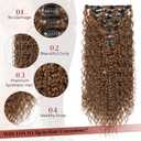 LONAI Black Hair Extension,9PCS 22" Curly Clip in Hair Extensions LN002 Long Soft Thick Synthetic Hairpieces for Women-Auburn Chestnut brown