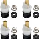 RP25513 Faucet Stem Replacement for Delta two handle Faucet Repair Kit Includes RP24096 Cartridge RP4993 Seat and Spring RP24097 Turn stop1/4, 4 pack