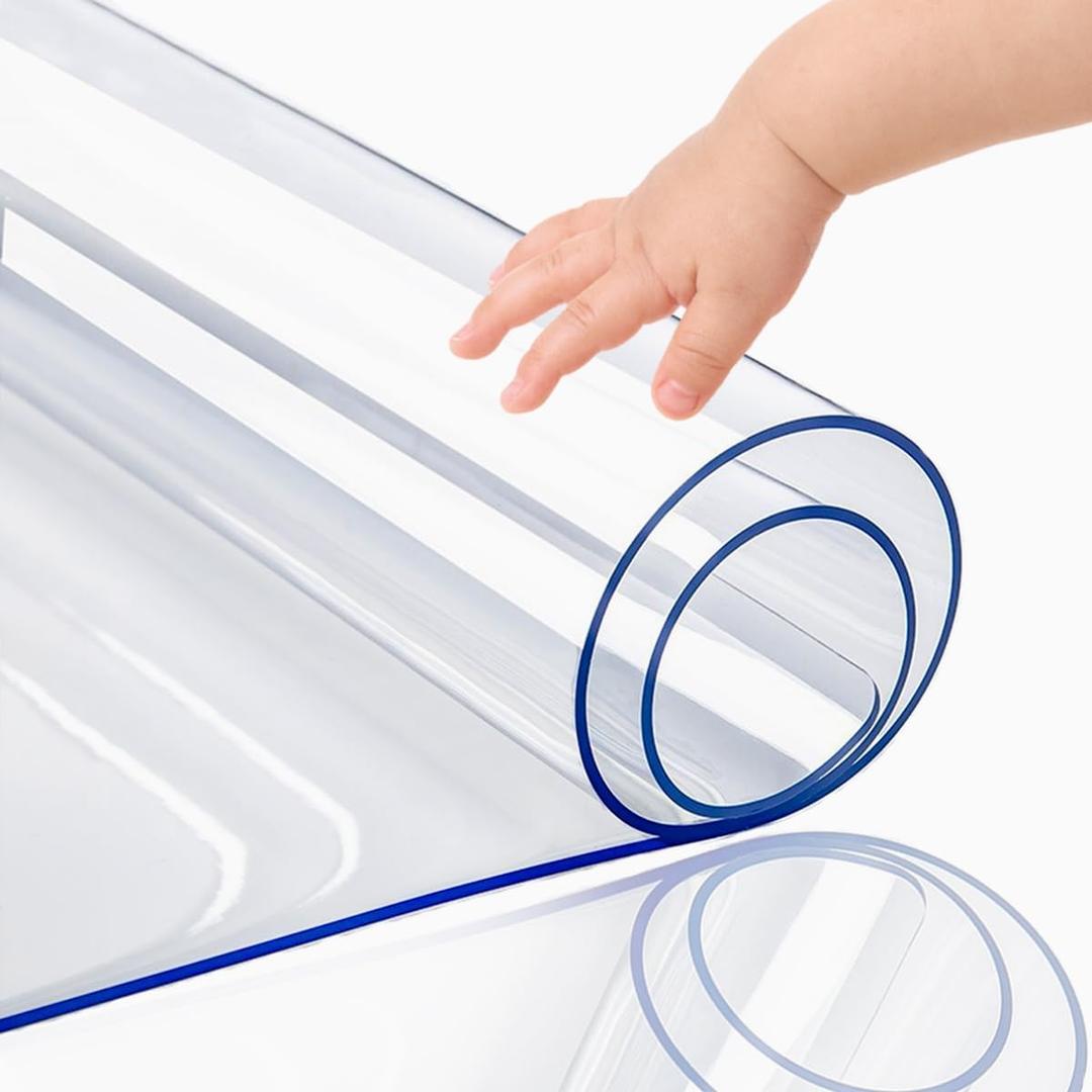 54x54 Inch PVC Tabletop Protector 1.5mm Thick Plastic Desk Protector Pad Rectangular Crystal Table Cover Clear Mat for Dining Coffee Table Office Desk Kitchen Counter