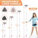 Wall Cleaner Triangle Mop with 82'' Long Handle - Wall Scrubber, Cleaning Washer Tool with 4 Microfiber Chenille Duster Pads for Clean Walls, Ceiling, Windows, Baseboards, Floors (Gray)