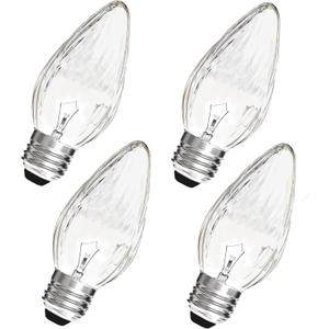 F15 40W Incandescent Light Bulbs, Daylight White 5000K,ge Light Bulbs 40 watt,Dimmable,E26 Medium Base,Vintage Wrinkle Glass Cover,4 Pack