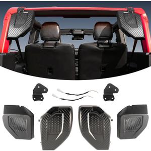 Rear Speaker Pods Compatible with 4-Door Bronco 2021 2022 2023 2024 2025 Interior Accessories 6.5-Inch for Ford Bronco 4 Door Pod Speaker Enclosure (NOT for Sport and Raptor)