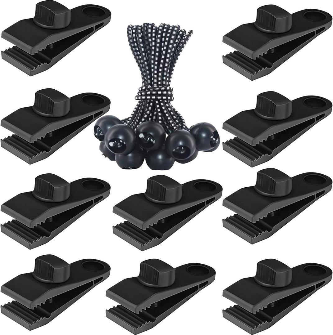 Tarp Clips Heavy Duty Lock Grip, 20 Pack Tarp Clamps Heavy Duty, Shark Tent Fastener Clips Holder, Pool Awning Cover Bungee Cord Clip, Car Cover Clamp