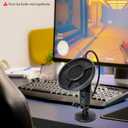 SUNMON Mic Pop Filter for HyperX QuadCastBlue Yeti and Other Gaming Microphone, Dual Layered Wind Pop Screen with Flexible 360 Gooseneck Clip Stabilizing Arm for Recording, Singing