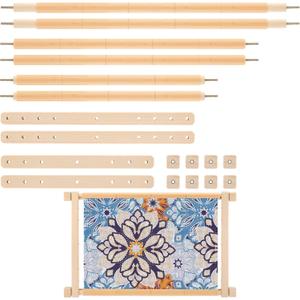 CroBlissful Cross Stitch Scroll Frame Set with Plastic Clamps Beech Hardwood Embroidery Frame Needlepoint Cross Stitch Holder for Sewing, Needlework, Embroidery Projects, 22 inches