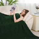 Zyrah Super Soft Throws for Couch Fleece Throw Blanket Lightweight Decorative Fuzzy Cozy Blankets for Sofa Chair Bed (B-Dark Green, Twin(60"x80"))