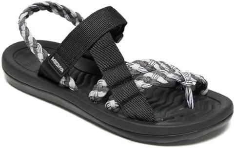 MEGNYA Hiking Sandals for Womens, Comfortable Walking Flip Flop Sandals with Arch Support, Athletic Sandals with Hook and Loop Straps for Beach Vacation Adventure size 39