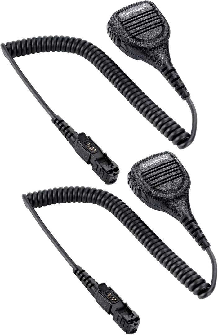 commountain Speaker Mic Compatible with Motorola Potable Radios XPR 3500e XPR 3300e (3500 3300) XPR3500e XPR3300e XPR3500 XPR3300, Noise Reduction Shoulder Microphone-2 Pack