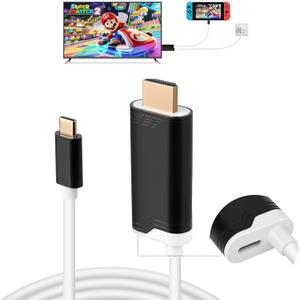 2M USB C to HDMI Cable for Nintendo Switch 2/Switch/Steam Deck/Laptop, Type-C to HDMI Cable Replaces for Original Switch 2 Dock Station for TV Projection Screen - (4K 60Hz, 100W PD Charging Port)