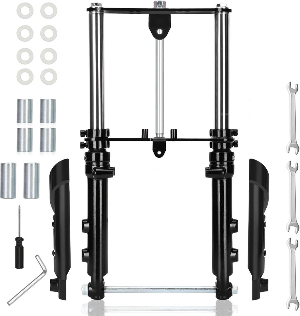 Mini Bike Suspension Kit,Mini Bike Front Suspension Fork for Mega,Coleman and Many Others-Great Upgrade for Most Mini Bikes,Small Motorcycle Shock Absorber Fork Frame Upgrade Kit