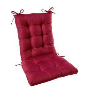 Rocking Chair Cushion Premium Tufted Pads Non Skid Slip Backed Upper and Lower with Ties, 2 Piece Set