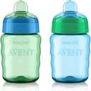 Philips AVENT My Easy Sippy Cup with Soft Spout and Spill-Proof Design, Blue/Green, 9oz, 2pk, SCF553/25