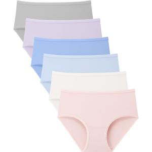 BAMBOO COOL Girls Underwear Kids Soft Skin-friendly Panties Breathable Lightweight Briefs For Teens 6-14 Years 6 Pack (Medium)