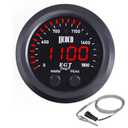 Exhaust Gas Temperature EGT Gauge Kit 21/16in 52mm Ultra Thin 01800 Red LED with Sensor and Dashboard Pod