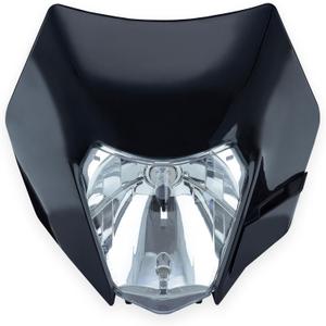 H4 Dirt Bike Headlight - Universal Head Lamp for Motorcycle Dirt Pit Bike Black Mask