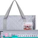 American Mahjong Set Complete Set with Quilted PU Leather Carrying Bag, Tile Racks with Pushers, 166 Engraved Tiles, Dice, Bettor, and Instructions (PU Silver)