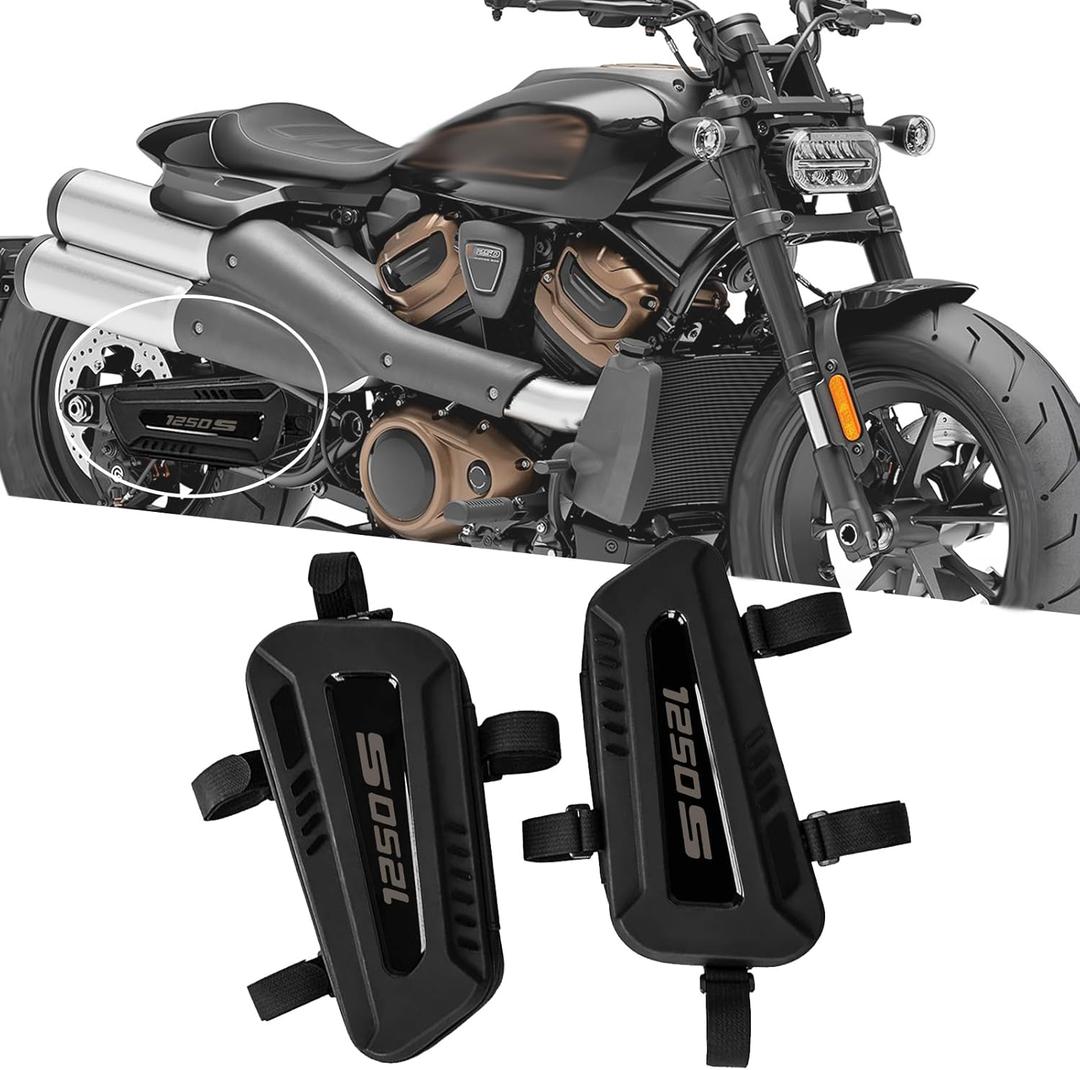 For Sportster S 1250 RH 1250S RH1250S Motorcycle Waterproof Saddle Bag Triangular Hard Shell Side Bag Left and Right Two 2L Large Capacity Storage Bag (1250 (with Logo))