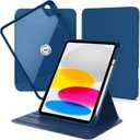 CACOE 360 Rotating Case for iPad (A16) 11th/10th Generation with Pencil Holder 2025/2022 11/10.9 inch, Shockproof Cover for iPad 11/10 Gen with Stand Function, Sky Blue