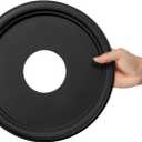 EIFHYT Molded PU Ceiling Medallion for Light Fixtures and Ceiling Fans, 13.1"OD x 4"ID x 1"P (Fits Canopies up to 10.25") Black