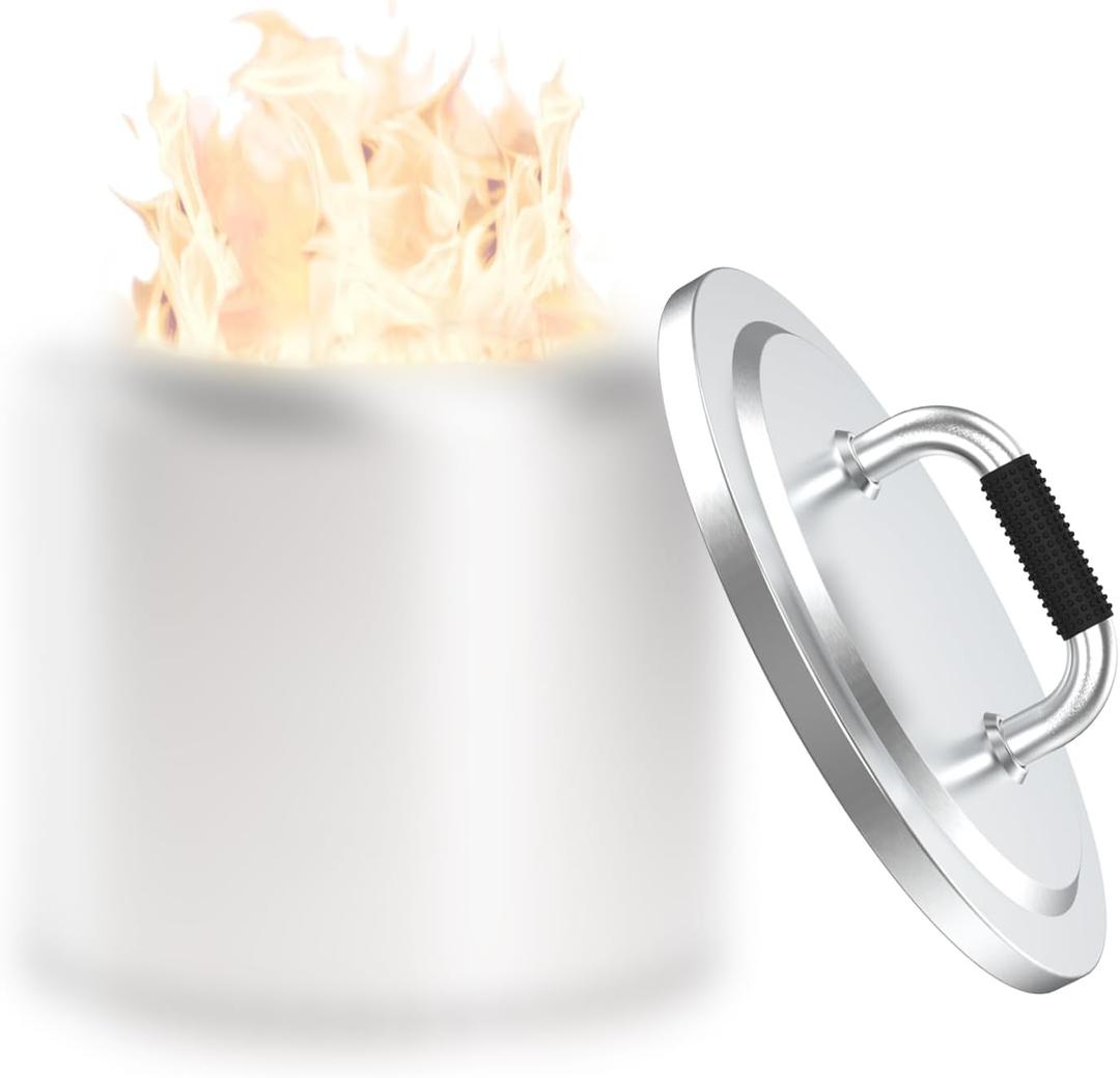 Fire Pit Lid for Solo Stove Bonfire 2.0, 304 Stainless Steel Fire Pits Round Lid with Heat Resistant Handle, Camping for Solo Stove Accessories Bonfire and Other 19.5" Outdoor Firepit