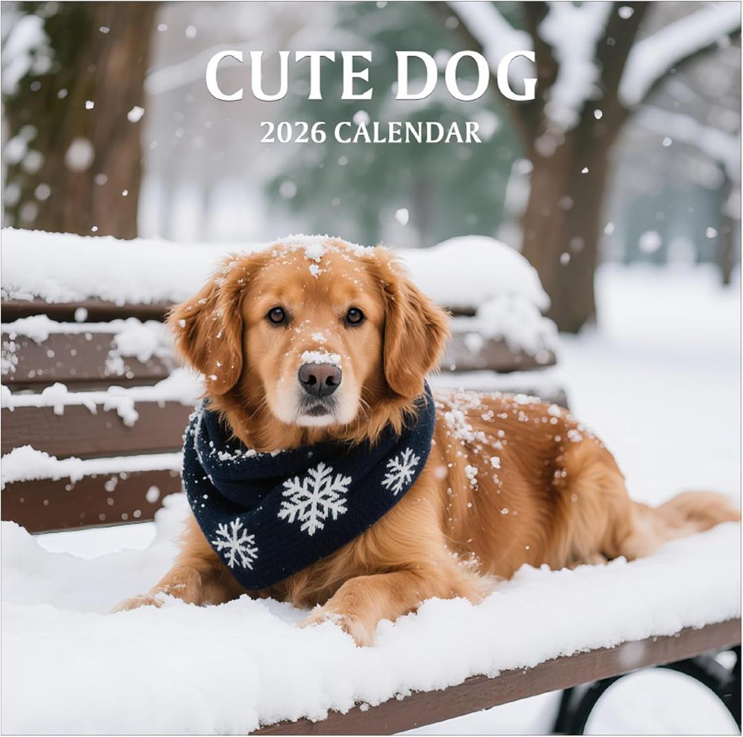 2 x 2026 Wall Calendar, Large Monthly Wall Calendar Dogs, Jan 2026 - Dec 2026, 12" x 24" (Opened), Hanging Planning Calendars for Family Home Office Supplies