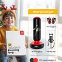 QPAU Inflatable Punching Bag for Kids with Boxing Gloves, 66 in, Black&Red