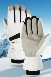 GEKMOR Thermal Winter Warm Ski Gloves - Touchscreen, Waterproof Snowboarding Gloves for Men Bike Riding Skiing Hiking Motorcycle Outdoor Activity (White)