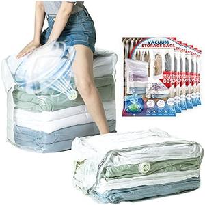 TAILI 2 Pack Vacuum Storage Bags, Extra Large Cube (23x18 Inch), Supe Jumbo Vacuum Seal Bags for Comforters, Blankets, Bedding, Sweater, Space Saving, Closet Storage, Cream