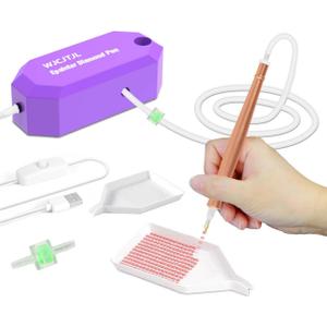 WJCJTJL Diamond Art Painting Pen Kit for Adults, Epainter Vacuum Diamond Art Painting Pen with Storage Tray, Accessories Tool for Setting AB Stones Without Wax, Quiet and Long-Lasting(Purple)