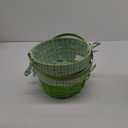 HH 10in Lined Bamboo Basket - Green, 2 PCS