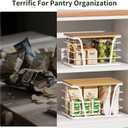 2 Pack Kitchen Organization for Onions,Potatoes - Fruit Basket for Kitchen Counter & Storage Basket,Stackable Storage Bins with Bamboo Top & Lightweight PP Mat,White