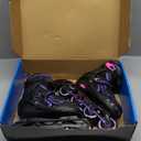2PM SPORTS Vinal Girls Adjustable Flashing Inline Skates, All Wheels Light Up, Fun Illuminating Skates for Kids Men Adult Women and Boys (Medium - Big Kid (1-4 US), Violet & Magenta)
