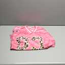 Verdusa Women's Y2k Jersey Shirt Baggy Shirt Oversized Tshirts Leopard Print V Neck Tshirt Tops (Pink)