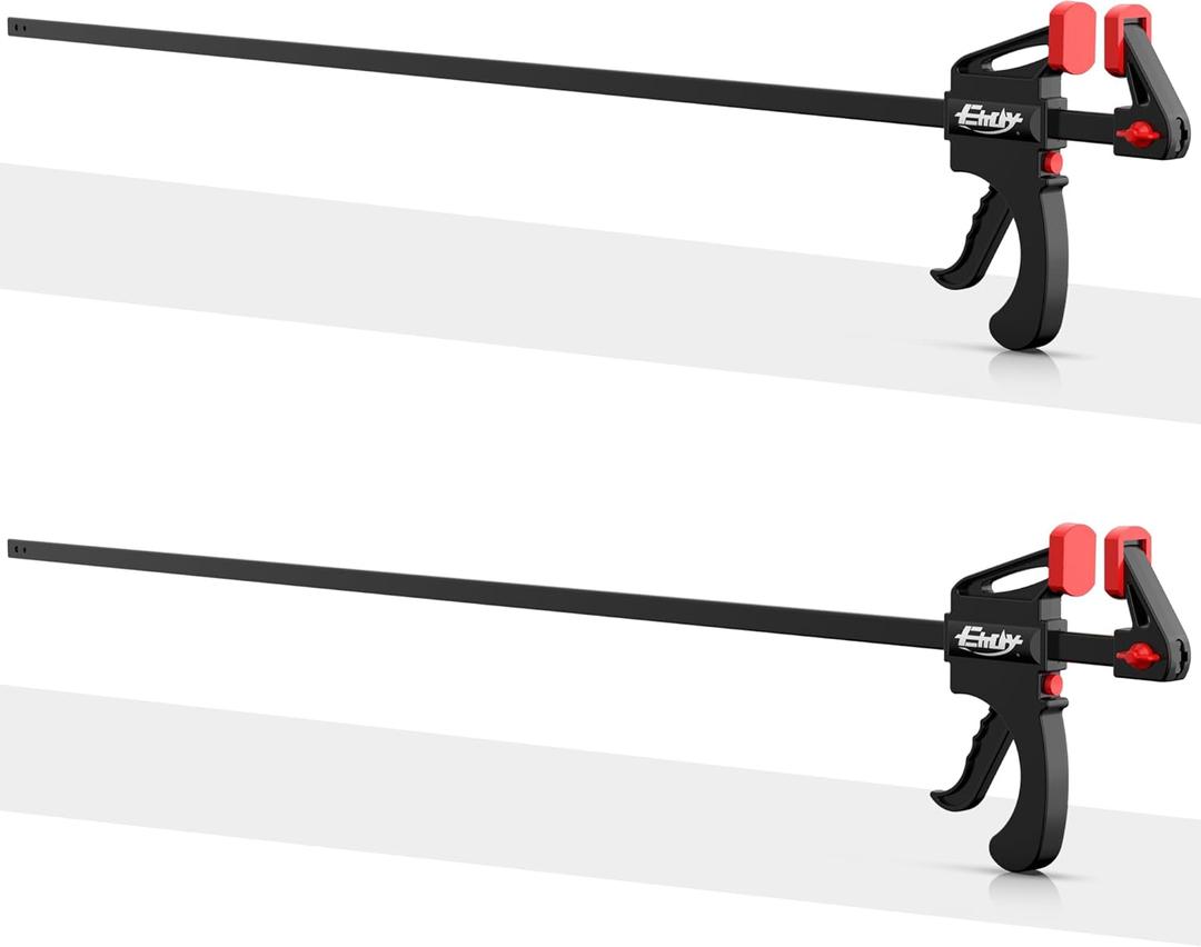 36" Bar Clamps for Woodworking 2-Pack, One-Handed Clamp/Spreader with 2.7 Inch Throat, Light-Duty Quick-Change F Clamp with 130 LBS Load Limit, Ideal for Woodworking/Carpentry/Home Improvement