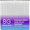 LiBa Bathroom Shower Curtain - Waterproof Plastic Shower Curtain Premium PEVA Non-Toxic with Rust Proof Grommets Clear 8G Heavy Duty Bathroom Accessories 72x96