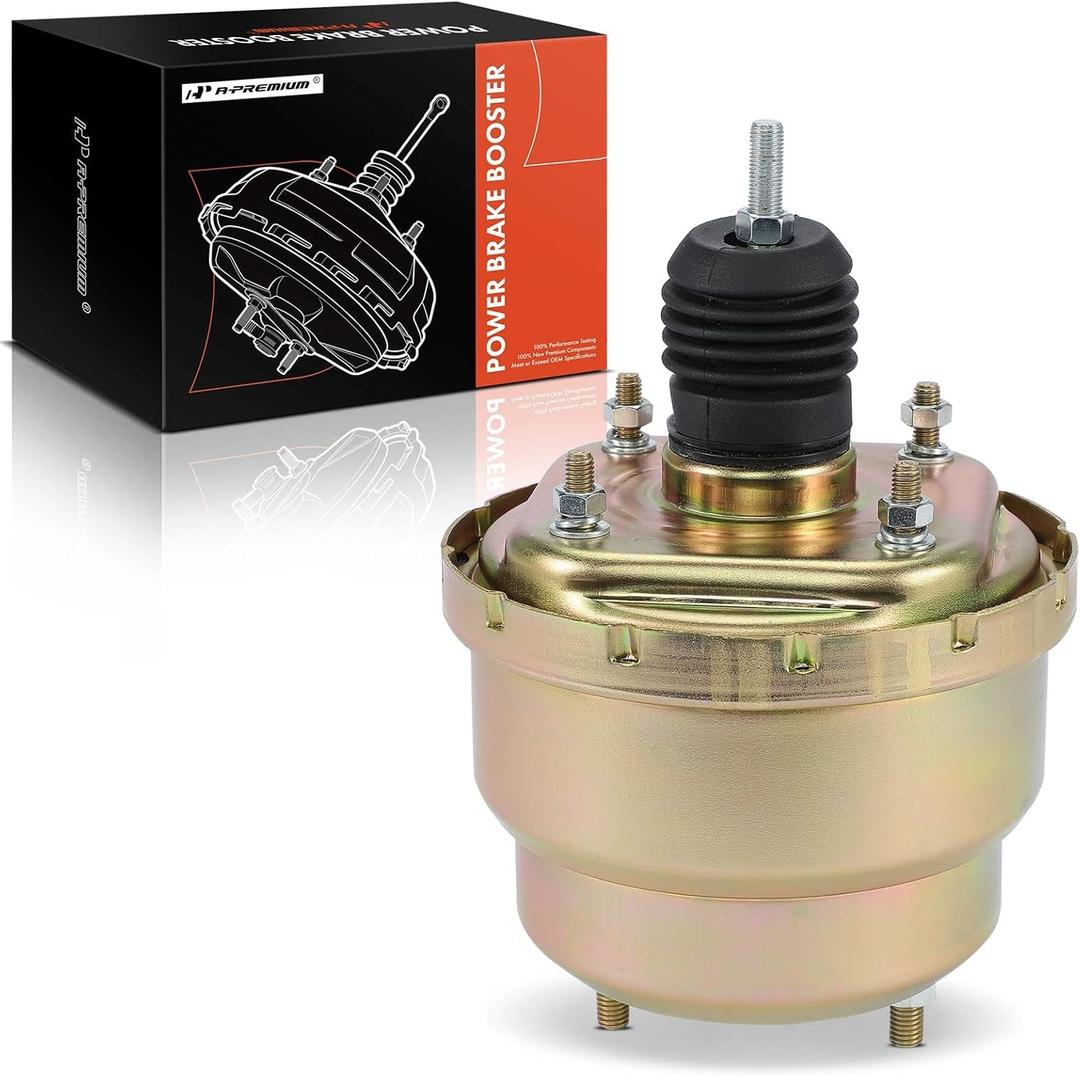 A-Premium Universal Vacuum Power Brake Booster Compatible with most Street Rods, Hot Rods, Muscle Car, Trucks and Vans, 7 Inch Dual Diaphragm, Without Master Cylinder, Replace# PB7537
