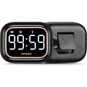 Digital Kitchen Timer for Cooking, INKBIRD Rechargeable 4-Levels Alarm Productivity Timer IDT-02 for Kids, Adults, Teachers, Large LED Smart Countdown Countup Magnetic Timer for Classroom Office