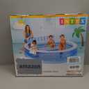 INTEX Swim Center Inflatable Family Lounge Pool: Built-In Bench Cup Holder 156 Gallon Capacity 90" x 86" x 31" Blue