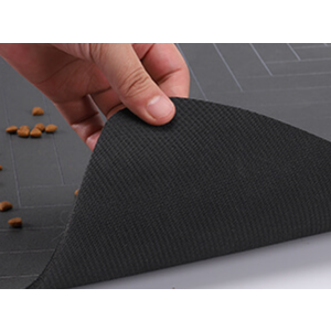 Pet Feeding Mat-Absorbent Pet Placemat for Food and Water Bowl, with Waterproof Rubber Backing, Quick Dry Water Dispenser Mat for Dog and Cat (20"x12", Striped Dark Gray)